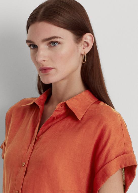 rød solsten Kvinder Ralph Lauren linned dolman-ærmet skjorte Z426B3780