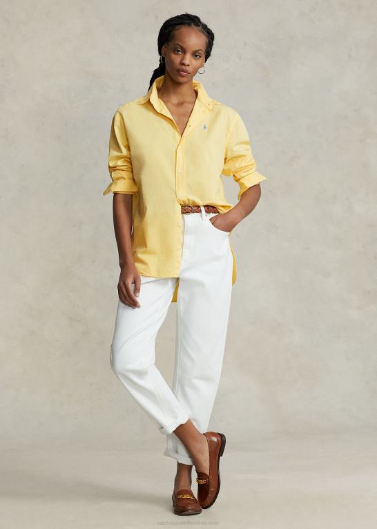 sand Kvinder Ralph Lauren oversize skjorte i bomuldstwill Z426B3154