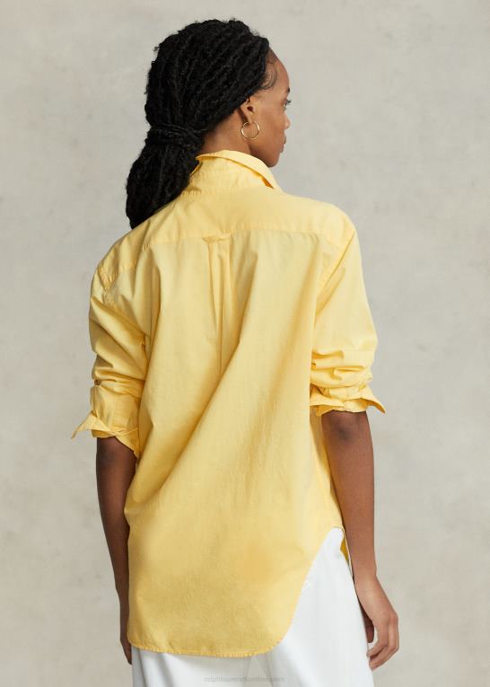 sand Kvinder Ralph Lauren oversize skjorte i bomuldstwill Z426B3154