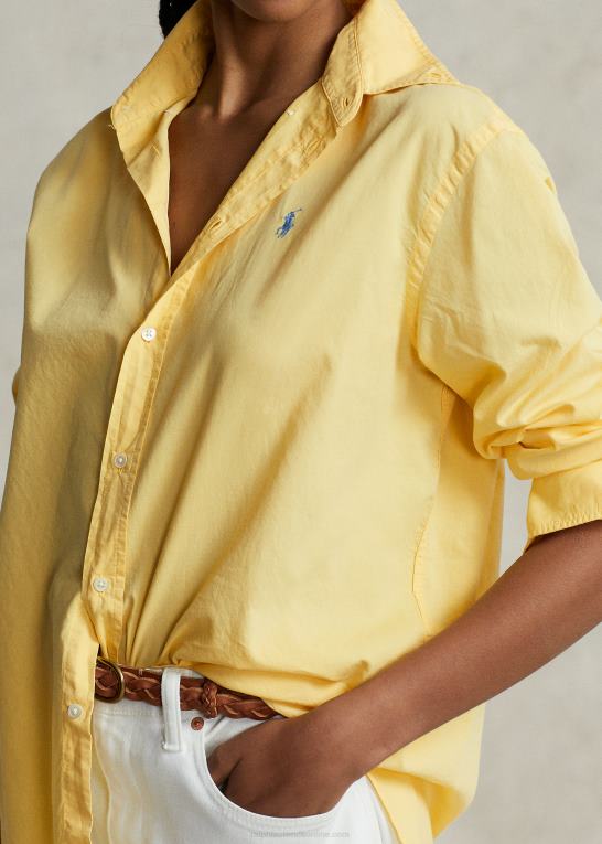 sand Kvinder Ralph Lauren oversize skjorte i bomuldstwill Z426B3154