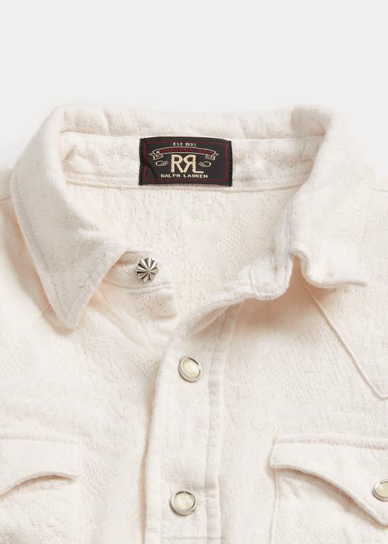tonal creme Kvinder Ralph Lauren jacquardstrikket westernskjorte Z426B3613
