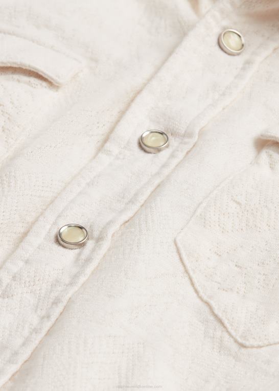 tonal creme Kvinder Ralph Lauren jacquardstrikket westernskjorte Z426B3613