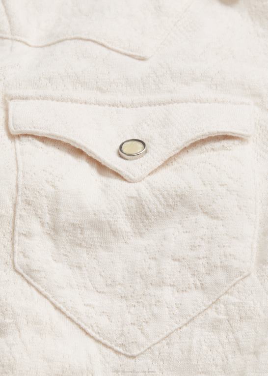 tonal creme Kvinder Ralph Lauren jacquardstrikket westernskjorte Z426B3613