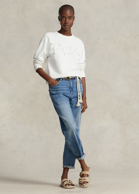 dækvask hvid Kvinder Ralph Lauren fransk frotté sweatshirt med reb-logo Z426B3106