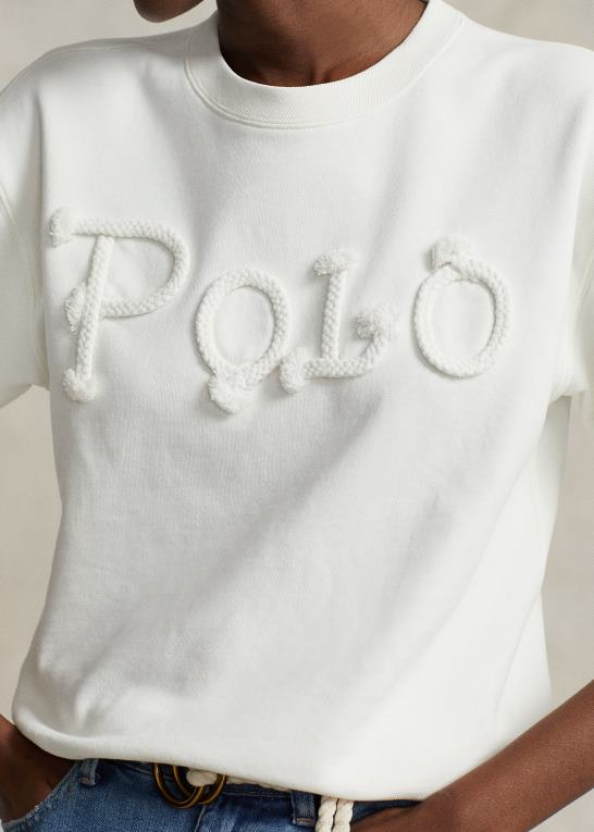 dækvask hvid Kvinder Ralph Lauren fransk frotté sweatshirt med reb-logo Z426B3106