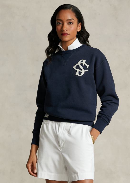 flyverflåde Kvinder Ralph Lauren spelman kollektion patch sweatshirt Z426B3317
