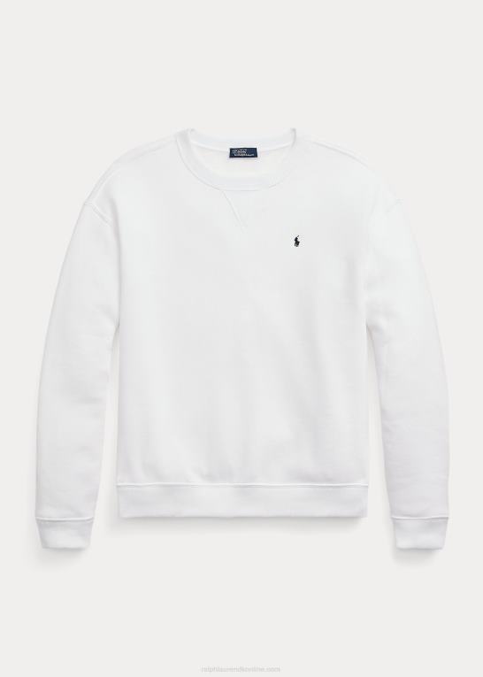 hvid Kvinder Ralph Lauren fleece pullover med rund hals Z426B9094