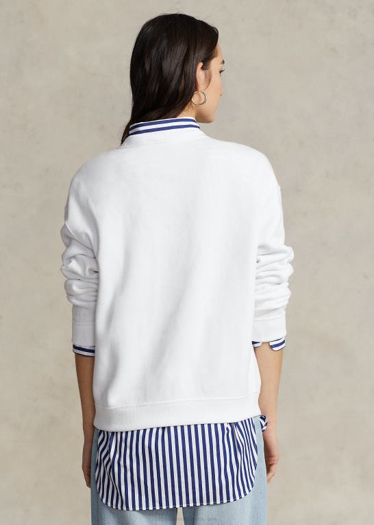 hvid Kvinder Ralph Lauren fleece pullover med rund hals Z426B9094