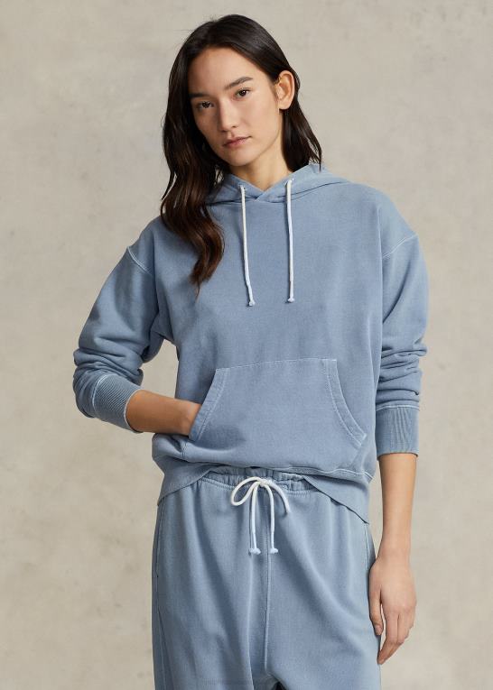 indigo Kvinder Ralph Lauren hættetrøje i økologisk bomuldsfleece Z426B3188