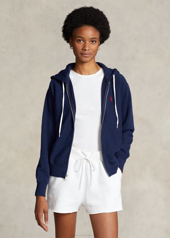 krydstogtflåde Kvinder Ralph Lauren fleece hættetrøje med fuld lynlås Z426B3275