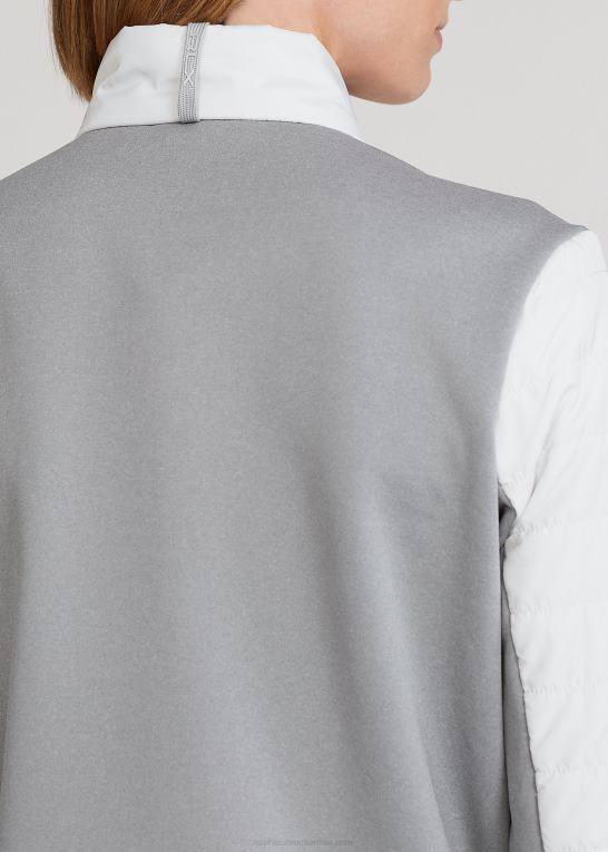 lysegrå lyng Kvinder Ralph Lauren hybrid pullover med kvart lynlås Z426B3766