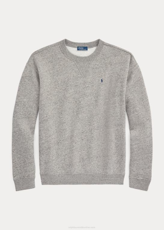 mørk vintage lyng Kvinder Ralph Lauren fleece pullover med rund hals Z426B9101
