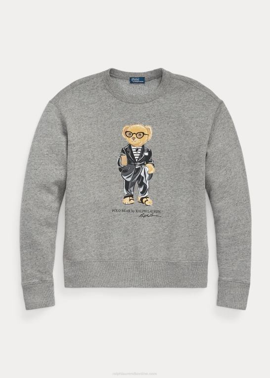 mørk vintage lyng Kvinder Ralph Lauren polo bear fleece sweatshirt med rund hals Z426B2924