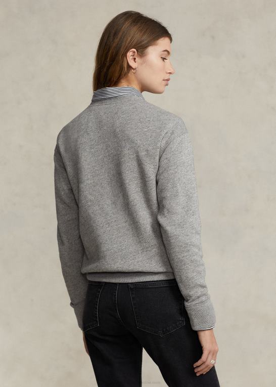 mørk vintage lyng Kvinder Ralph Lauren polo bear fleece sweatshirt med rund hals Z426B2924