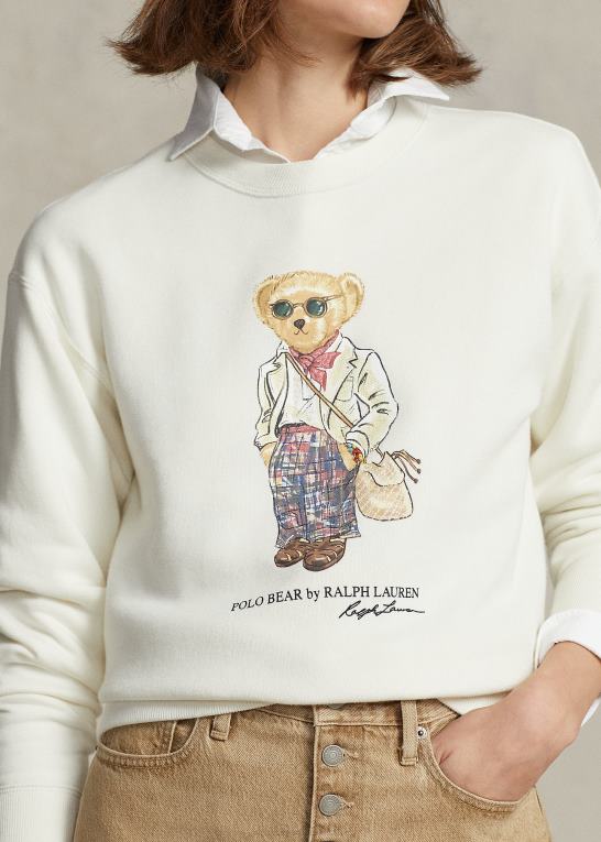 nevis Kvinder Ralph Lauren polo bear fleece sweatshirt med rund hals Z426B3192