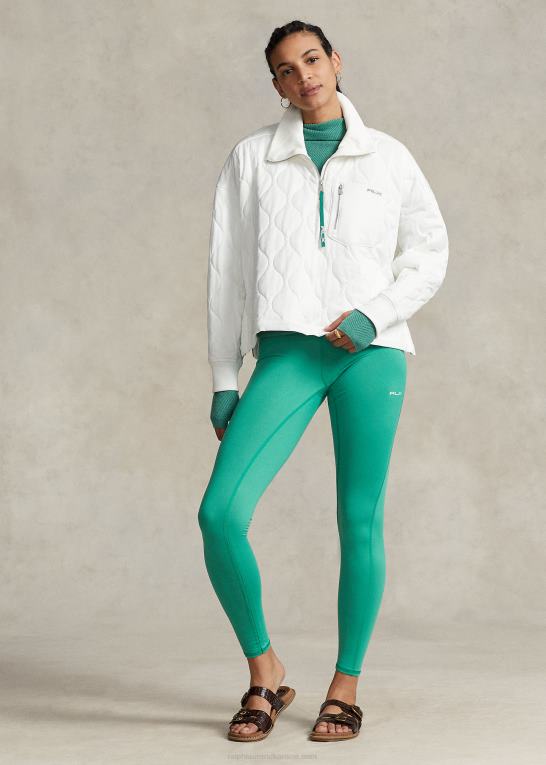papir hvidt Kvinder Ralph Lauren oversize quiltet pullover med halv lynlås Z426B3116