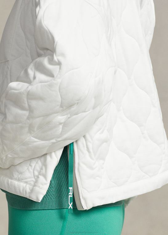 papir hvidt Kvinder Ralph Lauren oversize quiltet pullover med halv lynlås Z426B3116