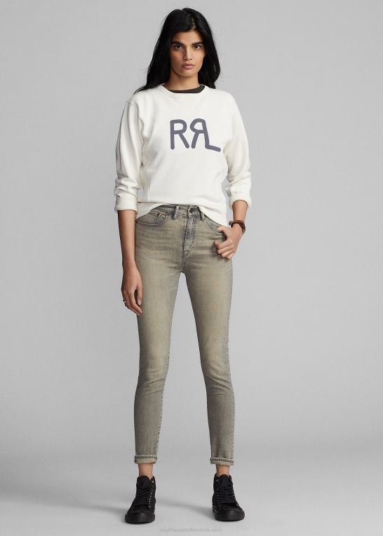 pergament creme Kvinder Ralph Lauren logo fransk frotté sweatshirt med rund hals Z426B3612