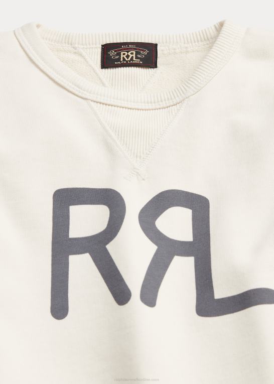 pergament creme Kvinder Ralph Lauren logo fransk frotté sweatshirt med rund hals Z426B3612