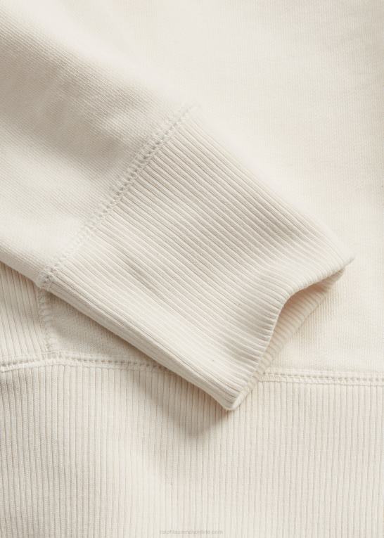 pergament creme Kvinder Ralph Lauren logo fransk frotté sweatshirt med rund hals Z426B3612