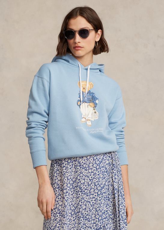 pudder blå Kvinder Ralph Lauren polo bear fleece hættetrøje Z426B3059