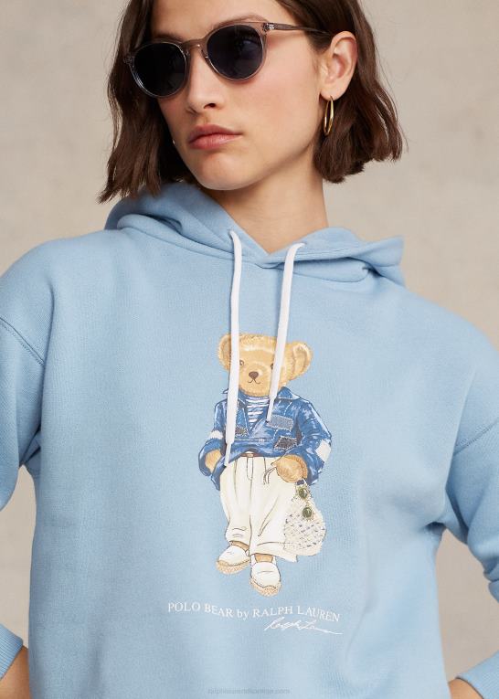 pudder blå Kvinder Ralph Lauren polo bear fleece hættetrøje Z426B3059