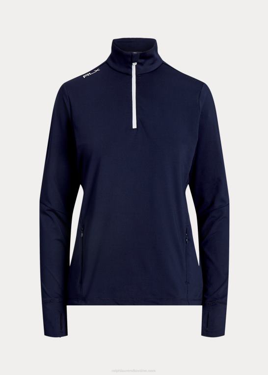 raffineret flåde Kvinder Ralph Lauren pullover i stretch-jersey med kvart lynlås Z426B3723