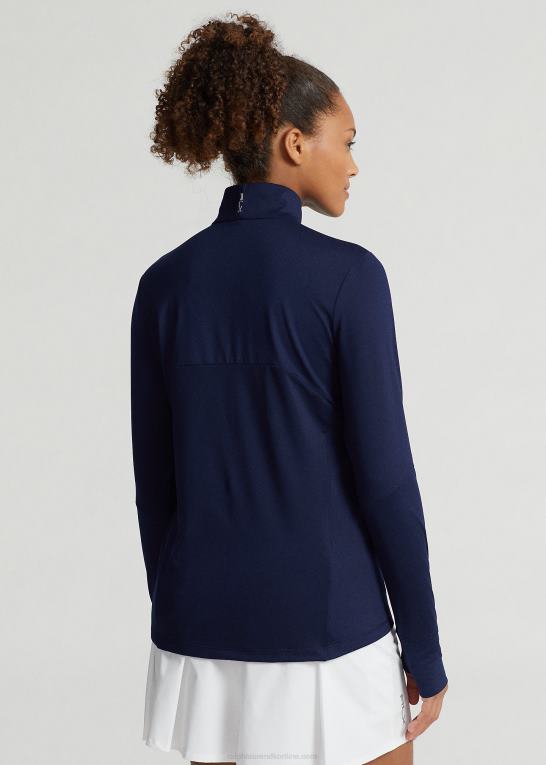 raffineret flåde Kvinder Ralph Lauren pullover i stretch-jersey med kvart lynlås Z426B3723
