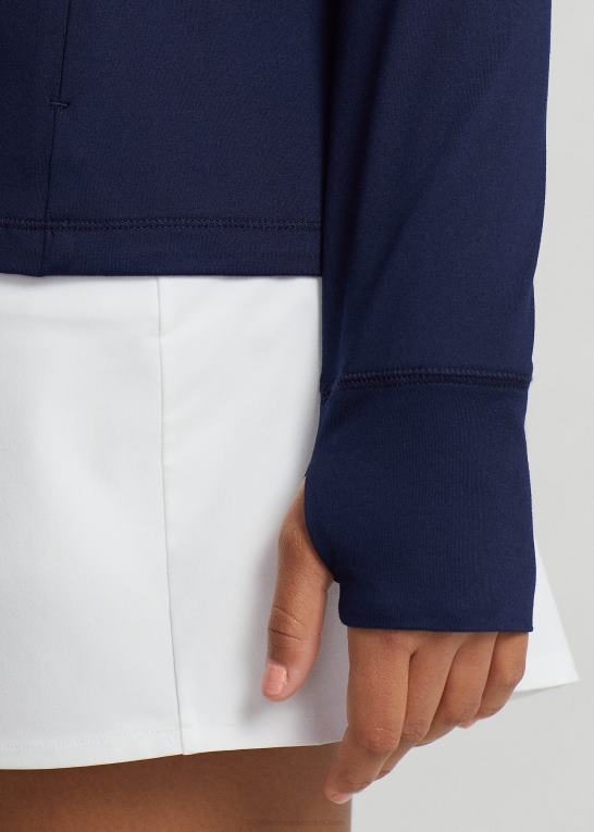 raffineret flåde Kvinder Ralph Lauren pullover i stretch-jersey med kvart lynlås Z426B3723