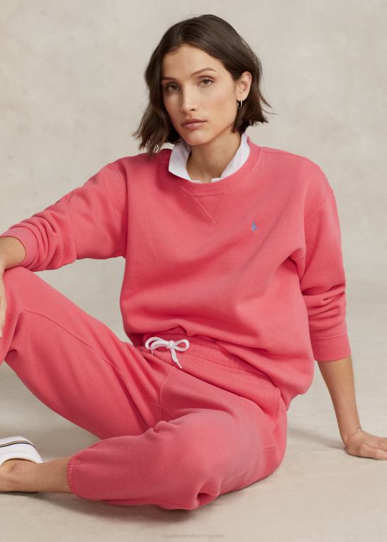 rubin koral Kvinder Ralph Lauren fleece pullover med rund hals Z426B9095
