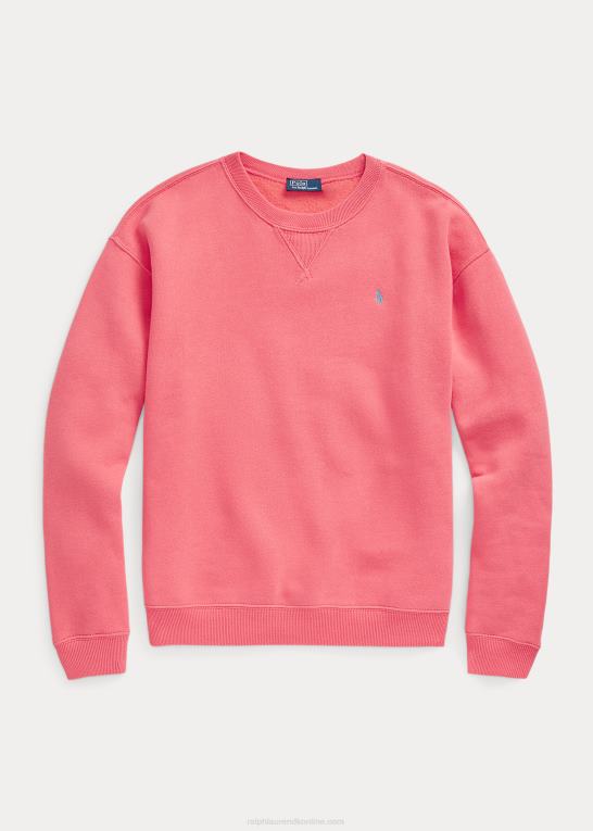 rubin koral Kvinder Ralph Lauren fleece pullover med rund hals Z426B9095