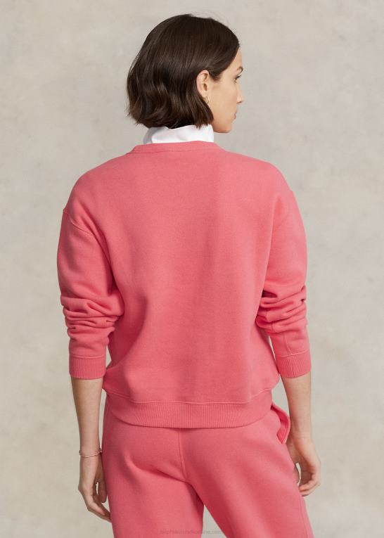 rubin koral Kvinder Ralph Lauren fleece pullover med rund hals Z426B9095
