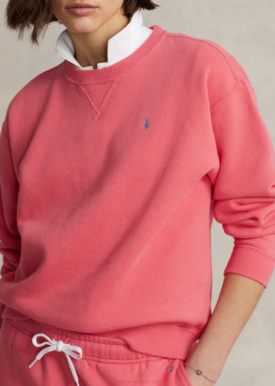 rubin koral Kvinder Ralph Lauren fleece pullover med rund hals Z426B9095