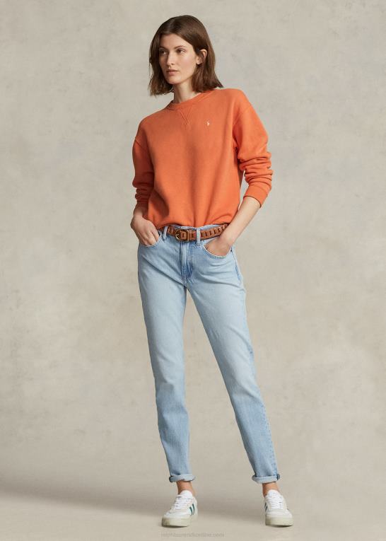 solnedgangshimmel Kvinder Ralph Lauren fleece pullover med rund hals Z426B9097