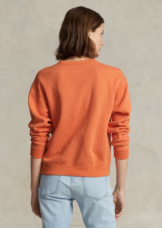 solnedgangshimmel Kvinder Ralph Lauren fleece pullover med rund hals Z426B9097