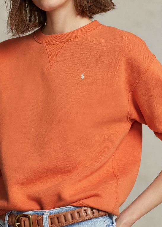 solnedgangshimmel Kvinder Ralph Lauren fleece pullover med rund hals Z426B9097