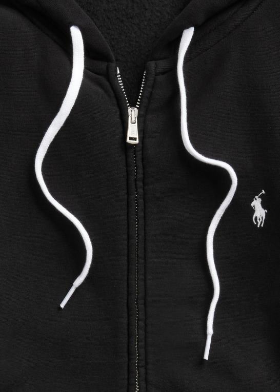 sort Kvinder Ralph Lauren fleece hættetrøje med fuld lynlås Z426B3274