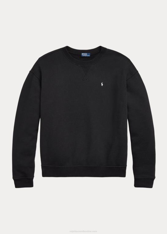 sort Kvinder Ralph Lauren fleece pullover med rund hals Z426B9100