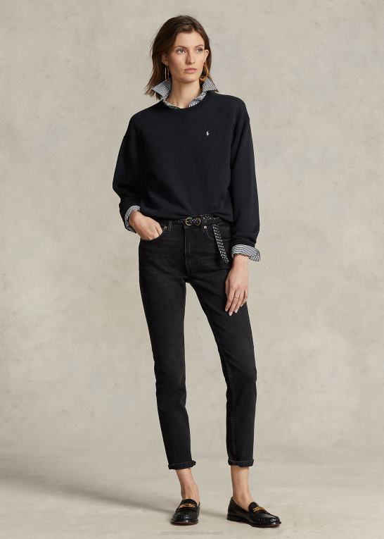 sort Kvinder Ralph Lauren fleece pullover med rund hals Z426B9100
