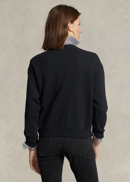 sort Kvinder Ralph Lauren fleece pullover med rund hals Z426B9100