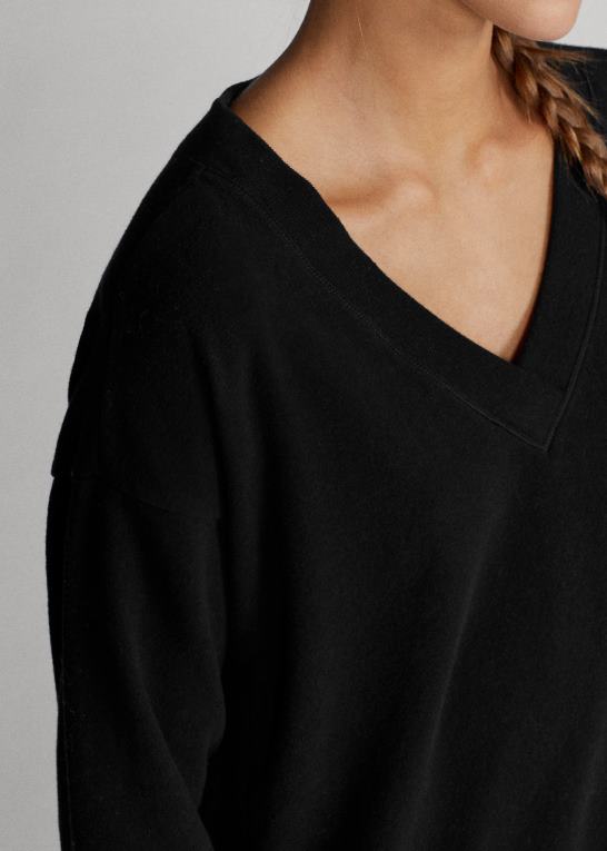 sort Kvinder Ralph Lauren jersey v-hals pullover Z426B3770