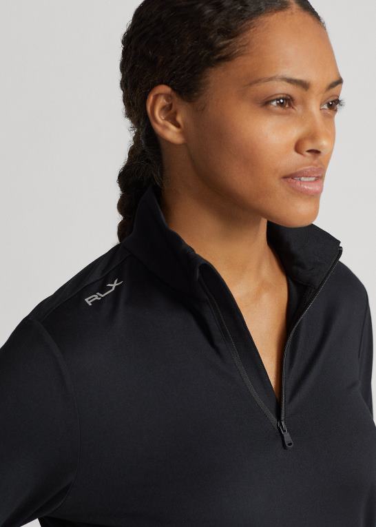 sort Kvinder Ralph Lauren pullover i stretch-jersey med kvart lynlås Z426B3722