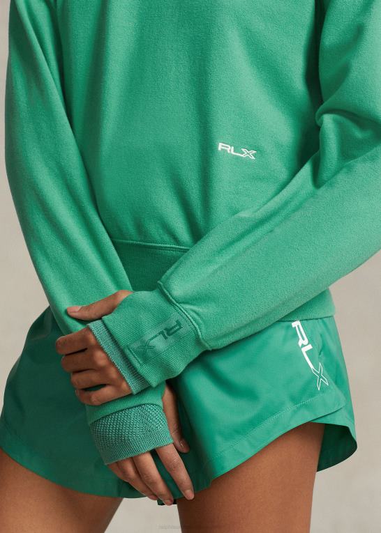 tømmerflåde grøn Kvinder Ralph Lauren fleece sweatshirt med rund hals Z426B3082