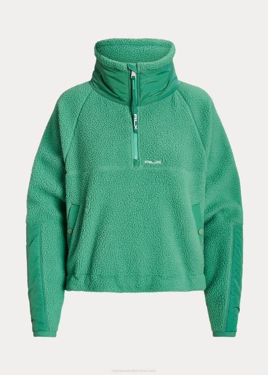 tømmerflåde grøn Kvinder Ralph Lauren ripstop-trim fleecetrøje med høj luv Z426B3107