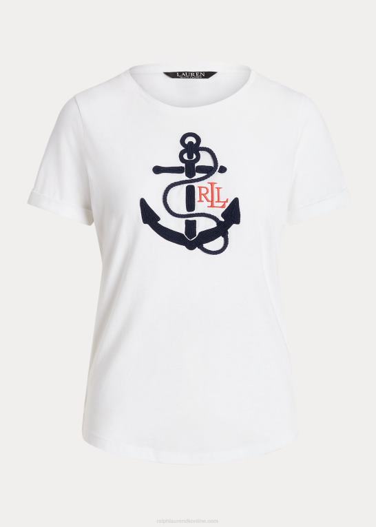 Kvinder Ralph Lauren T-shirt i bomuldsblanding med logo-applikation Z426B9571
