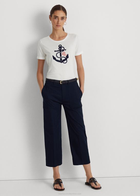 Kvinder Ralph Lauren T-shirt i bomuldsblanding med logo-applikation Z426B9571
