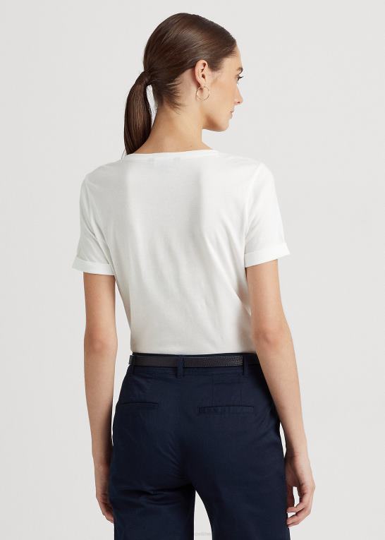 Kvinder Ralph Lauren T-shirt i bomuldsblanding med logo-applikation Z426B9571