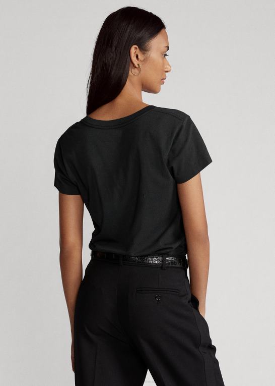 Kvinder Ralph Lauren T-shirt med v-hals i bomuldsjersey Z426B9493