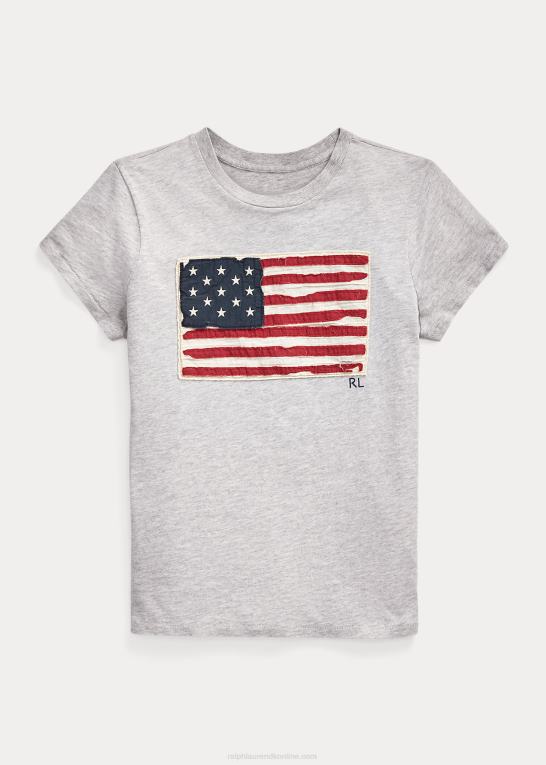 Kvinder Ralph Lauren flag T-shirt i bomuldsjersey Z426B4745