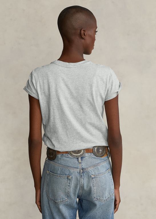 Kvinder Ralph Lauren flag T-shirt i bomuldsjersey Z426B4745